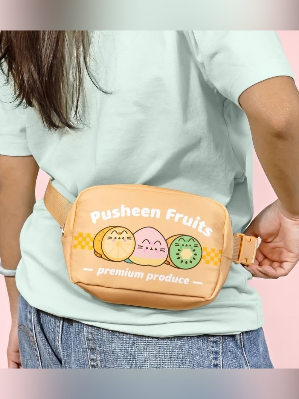 Culturefly| Pusheen Fruits Peach Crossbody Belt Bag